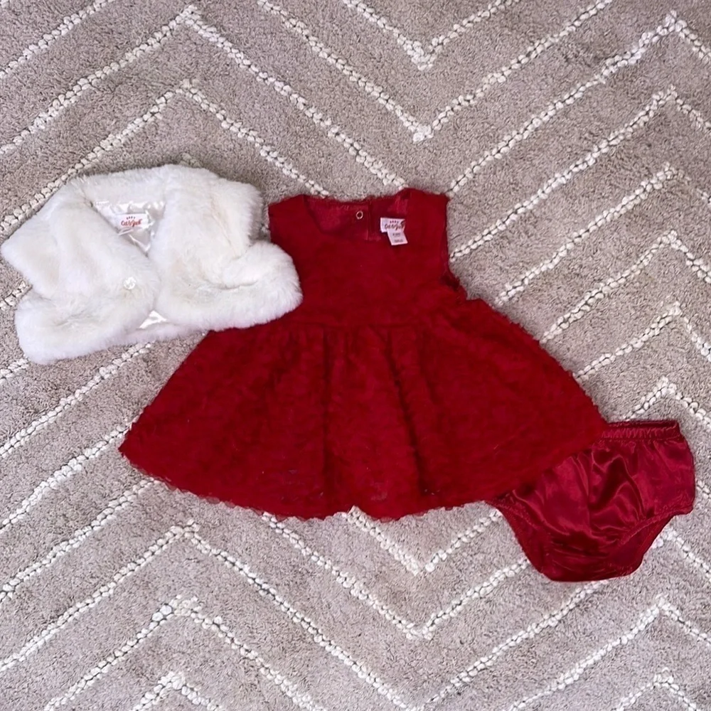 Cat and Jack “Dress with Fur Shrug” Infant size 3-6 months